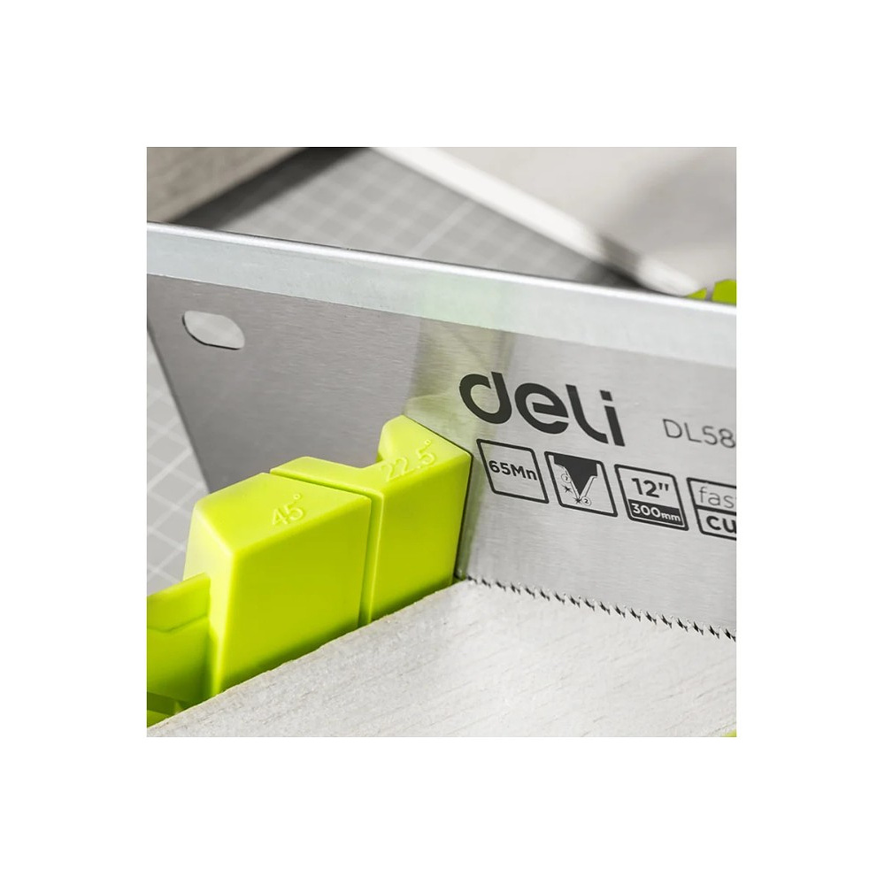 Стусло с ножовкой Deli GS EDL580900, 22.5°/45°/90°, 13 TPI, 300 мм, черный, зеленый - 19