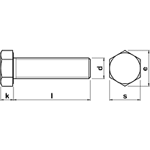Болт шестигранный М8х80 мм, DIN 933/ГОСТ 7798-70, цинк, 1 кг