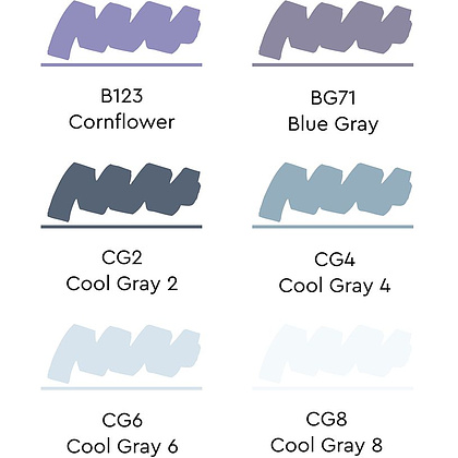 Набор маркеров перманентных двусторонних "Sketchmarker Cool Gray", 6 шт. - 3
