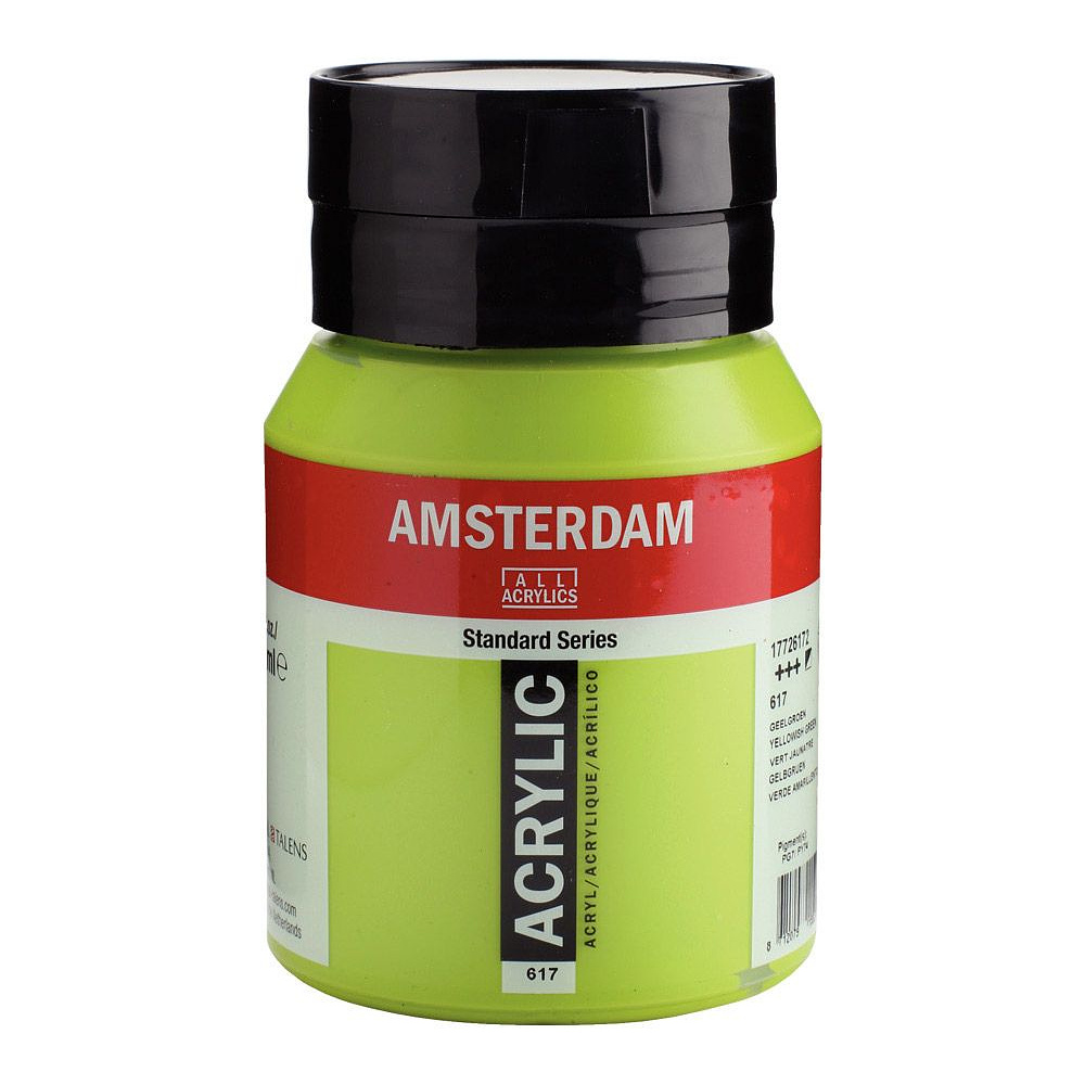 Краски акриловые "Amsterdam", 617 желто-зеленый, 500 мл