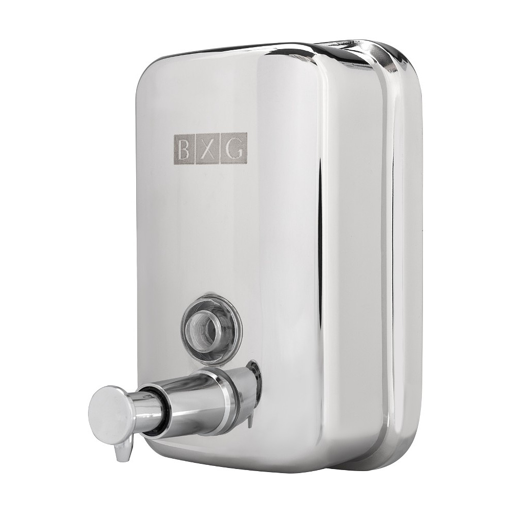 Диспенсер для жидкого мыла BXG "SD Н1-500", 0.5 л, ручной, металл, серебристый, глянцевый