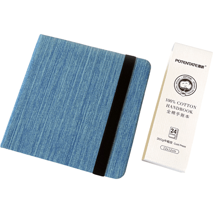 Cкетчбук для акварели "Potentate", холодный пресс, 12х12 см, 300 г/м2, 24 листа, джинс - 2