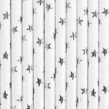 Трубочки бумажные, 19.5 см, 10 шт, серебристый