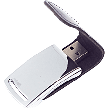 USB Flash 2.0 32 Gb VDL-014, метал, кож.зам., черный 