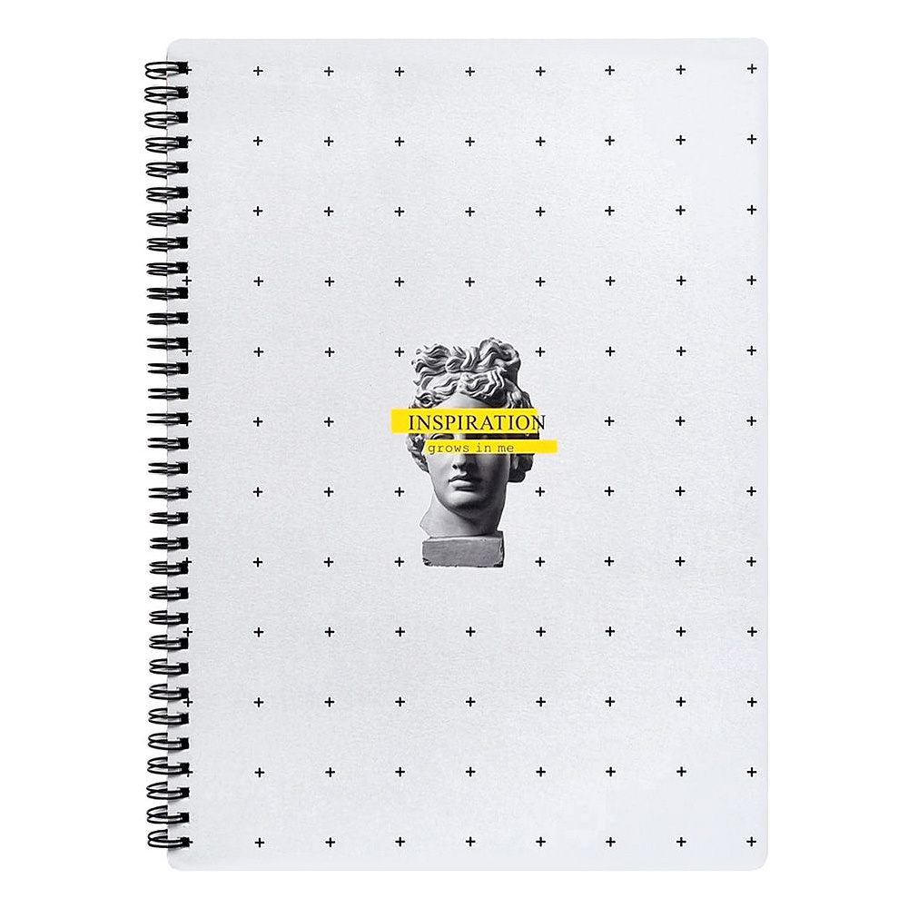 Тетрадь "Inspiration Давид", А4, 96 листов, клетка, серый