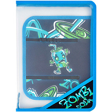 Папка для труда "Зомбо банка", А4, на молнии, голубой, черный