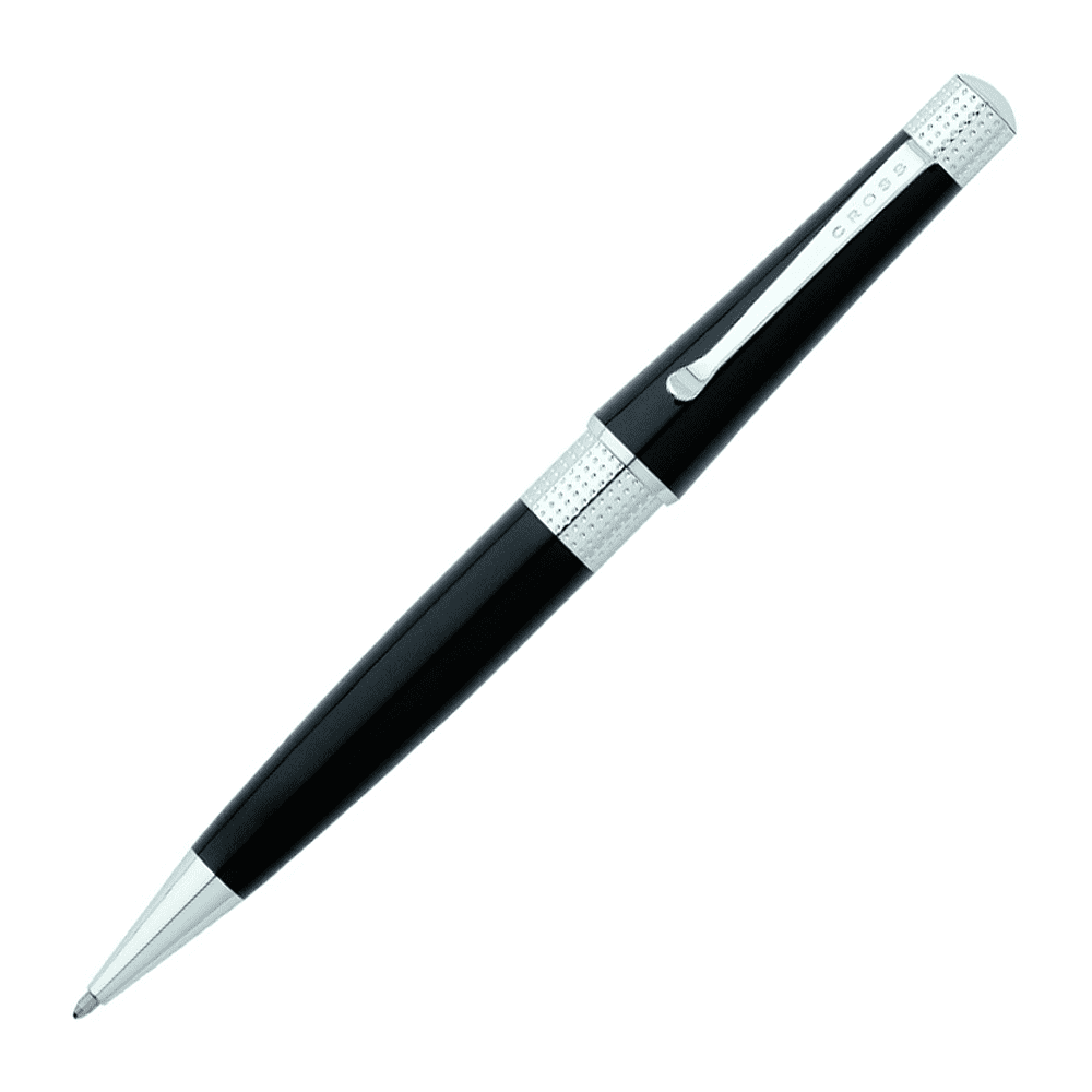 Ручка шариковая автоматическая Cross "Beverly Black Lacquer", 0.7 мм, черный, стерж. черный