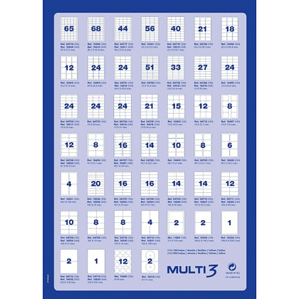 Самоклеящиеся этикетки универсальные MULTI 3, 105х37 мм, 100 листов, белый - 2
