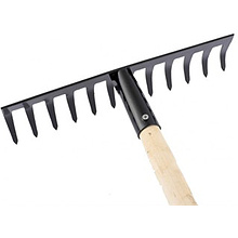 Грабли металлические с прямыми зубьями "ГП-12" с черенком