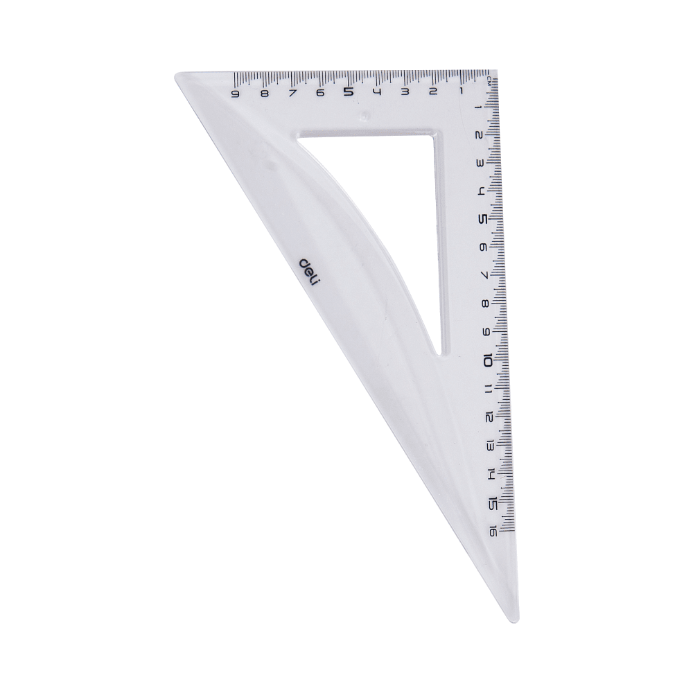 Набор чертежный "Deli EG00512": линейка 30 см, треугольник 45 и 60 гр, транспортир 180 гр, прозрачный - 4