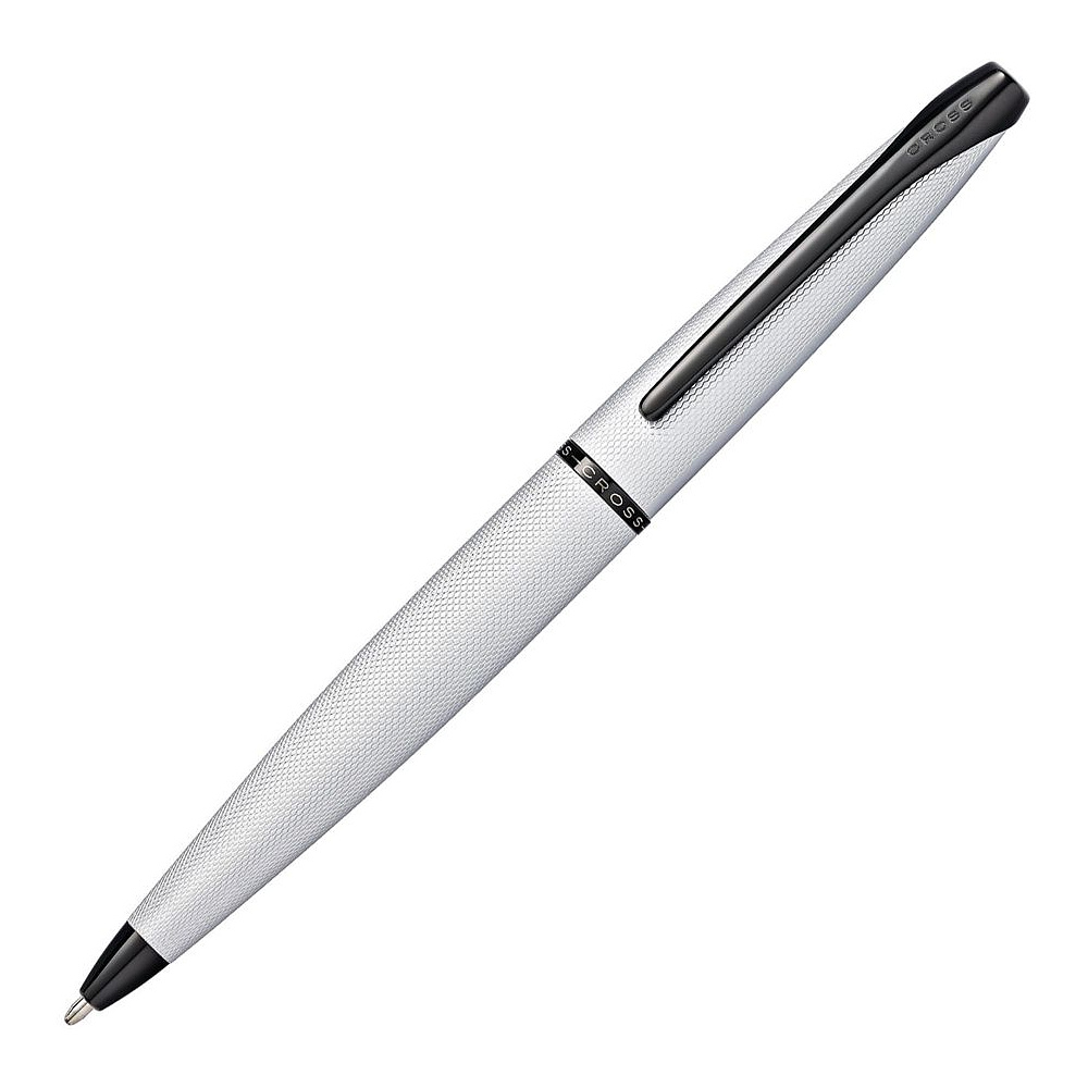 Ручка шариковая автоматическая "Cross Atx Brushed Chrome", 0.7 мм, серебристый, черный, стерж. черный