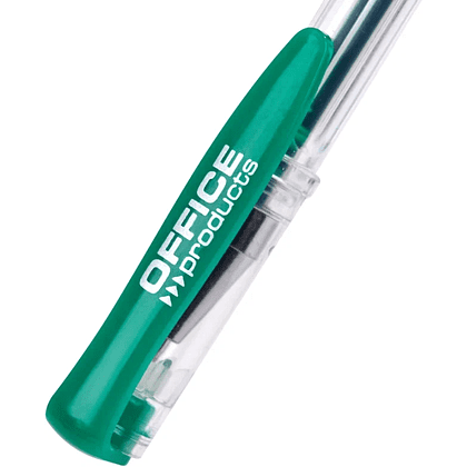Ручка гелевая "Office Products", 0.5 мм, прозрачный, стерж. зеленый - 4
