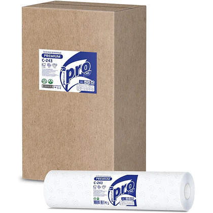 Простыни бумажные PROtissue 50м, 2 слоя, 100% целлюлоза