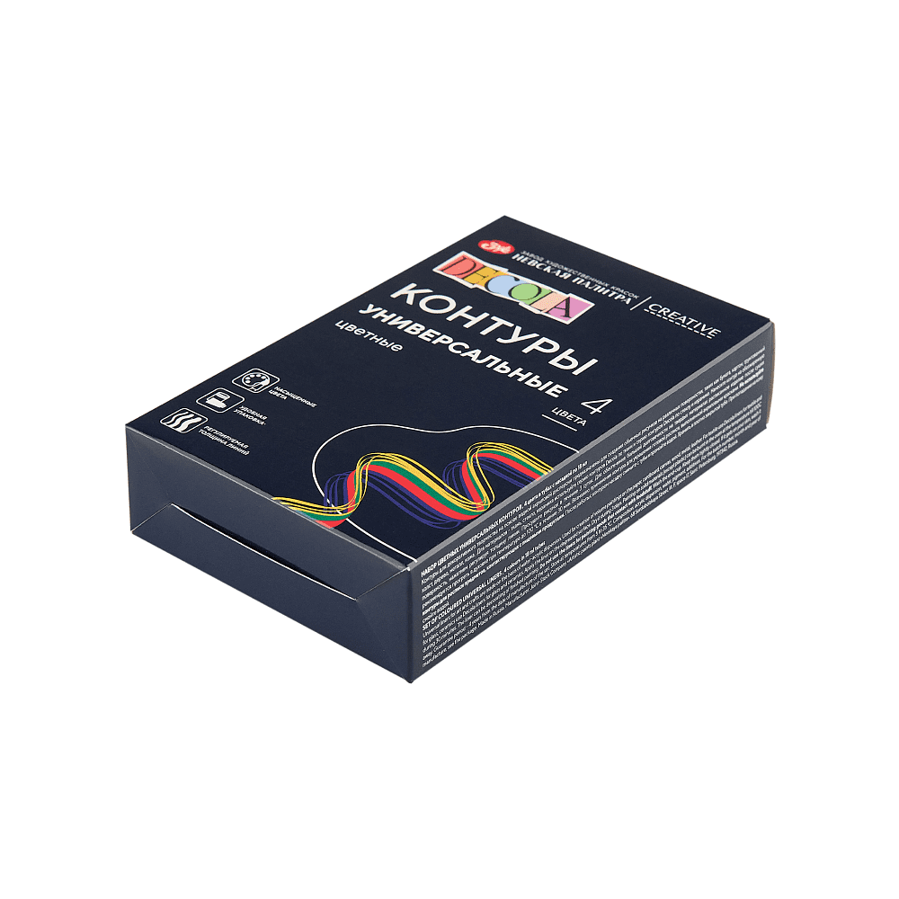 Контур акриловый универсальный "Декола classic", набор 4 цветов, 18 мл, тубы - 3