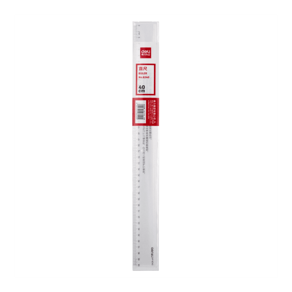 Линейка "Deli 6240", 40 см, прозрачный - 2