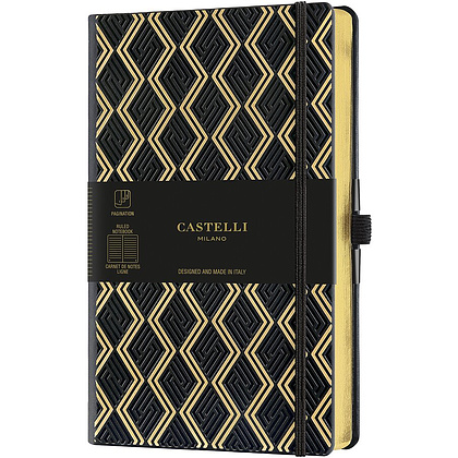 Блокнот Castelli Milano "Greek Gold", А5, 96 листов, линейка, черный, золотой