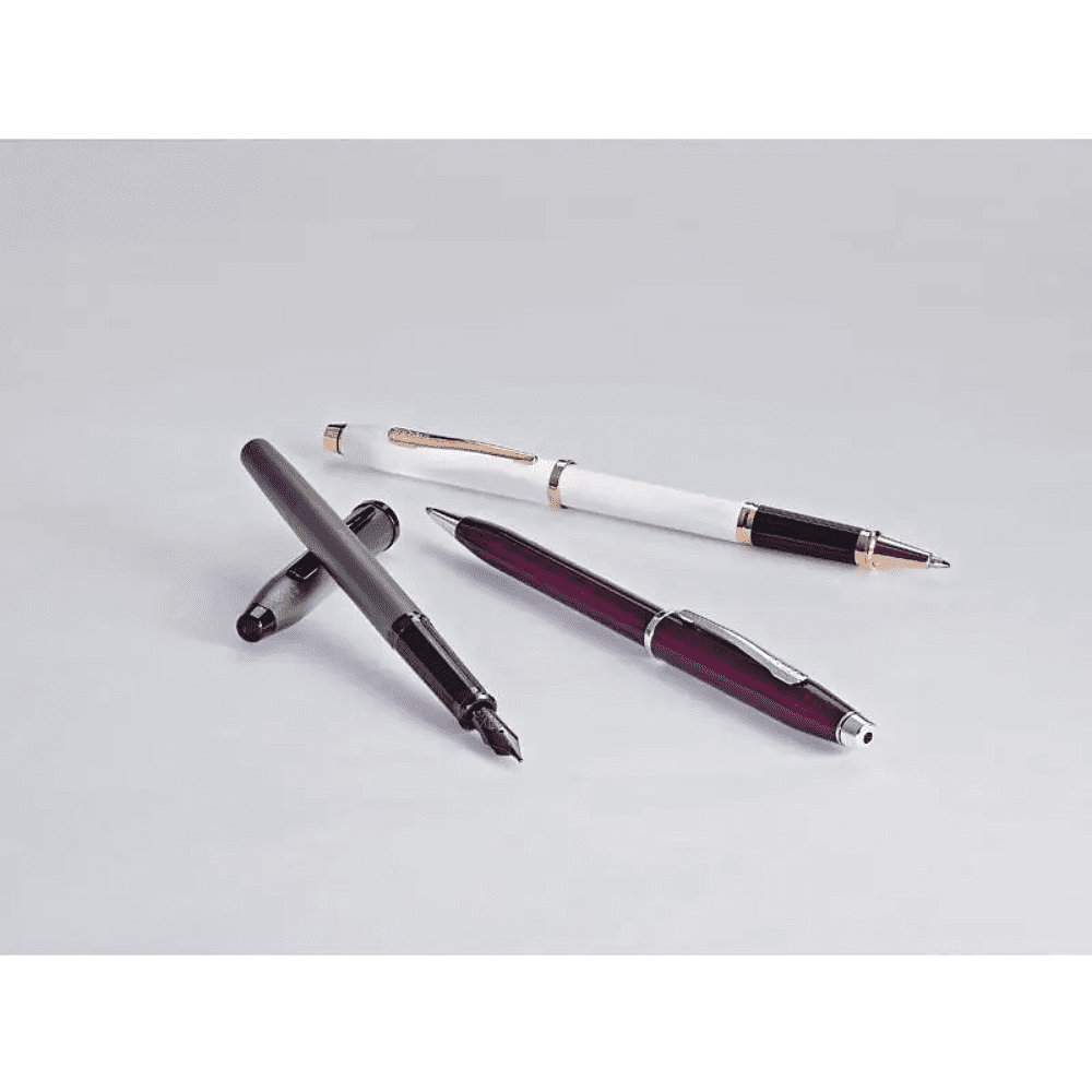 Ручка-роллер "Cross Century II Translucent Plum Lacquer", 0.7 мм, бордовый, серебристый, стерж. черный - 2