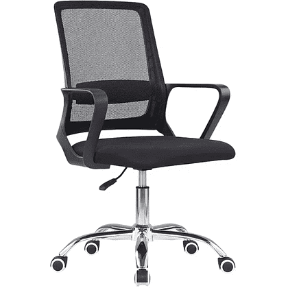 Кресло для персонала SitZone "U-0385 CH", ткань, хром, черный