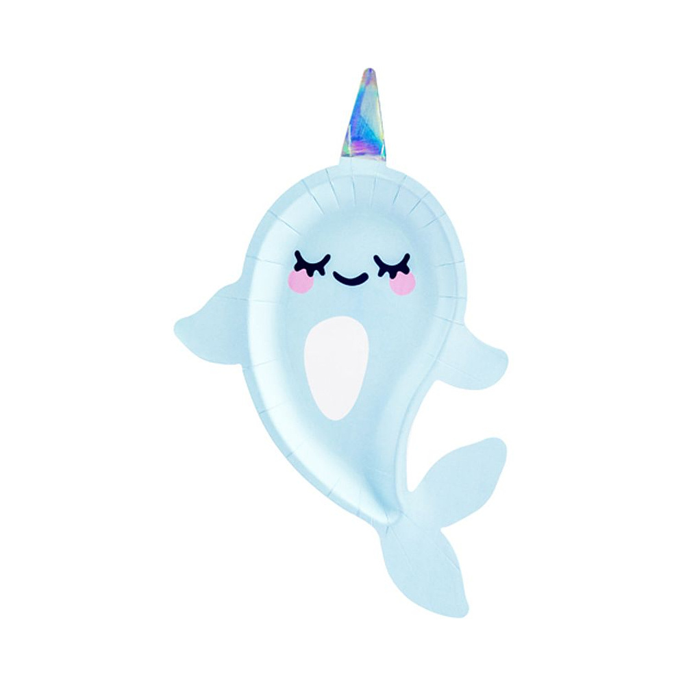 Тарелка бумажная "Нарвал", 18.5х29 см, 6 шт