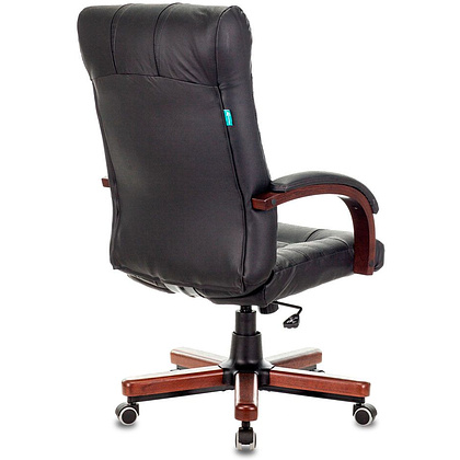 Кресло для руководителя "Бюрократ KB-10", кожа, металл, дерево, черный - 4