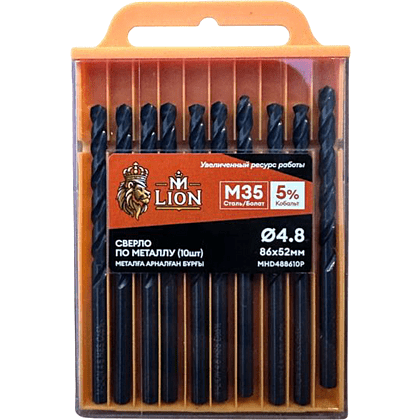 Сверло M-Lion MHD458010P, по металлу, 4,5 х 80 мм, 10 штук в упаковке