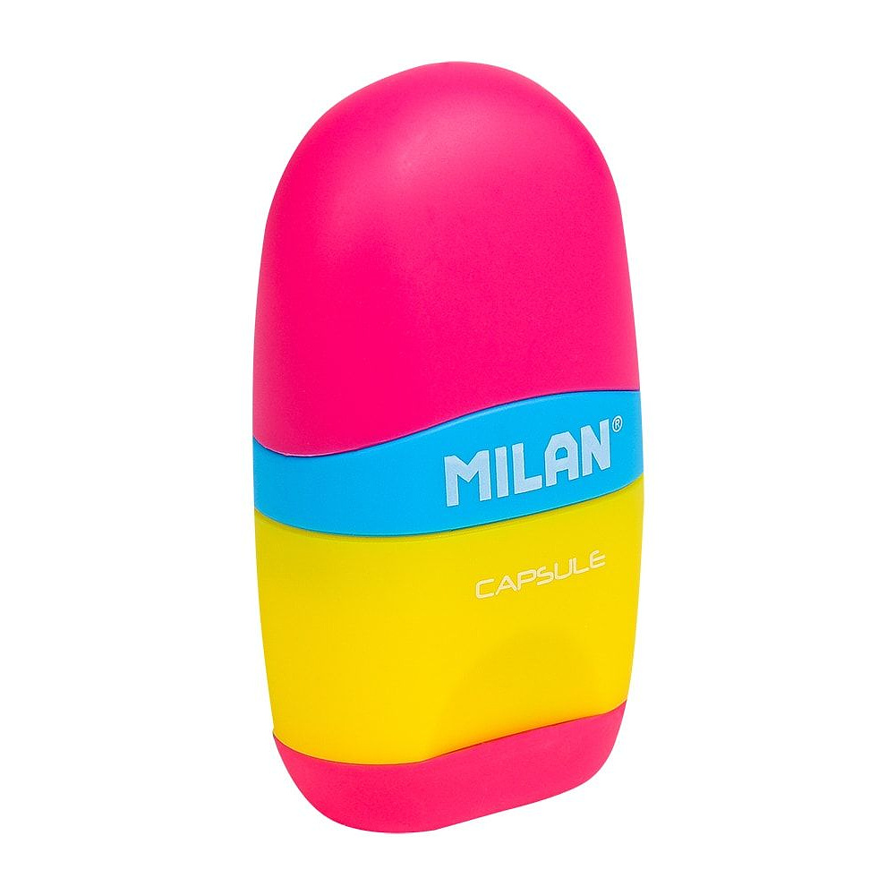 Ластик-точилка Milan "Capsule Mix", 1 отверстие, с контейнером - 2