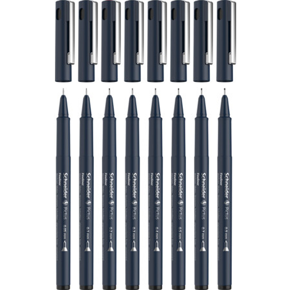 Набор ручек капиллярных "Schneider Fineliner Pictus", 8 шт - 2