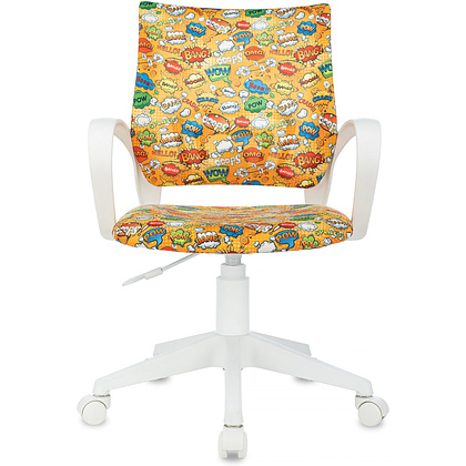 Кресло детское Бюрократ 1W, ткань, пластик, оранжевый бэнг - 2