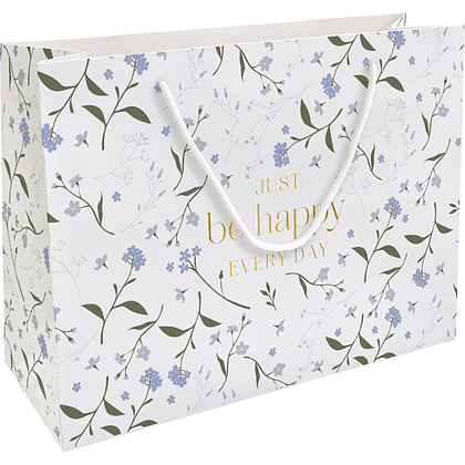 Пакет бумажный подарочный "Fleurs. Незабудки", 36х26х12 см, белый