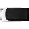 USB Flash 2.0 16 Gb VDL-014, метал, кож.зам., черный  - 2
