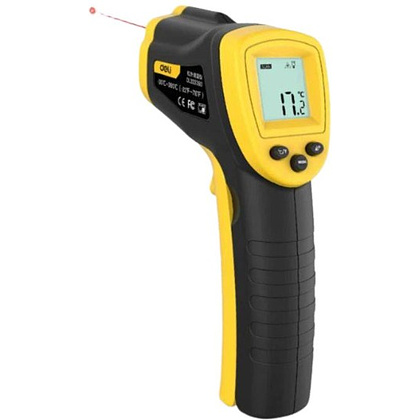Термометр инфракрасный Deli YS EDL333380, -30-380℃, LCD дисплей, желтый, черный