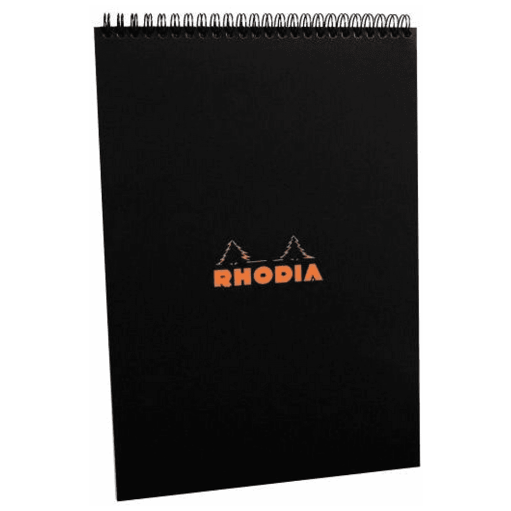 Блокнот "Rhodia" на пружине, A4, 80 листов, клетка, черный