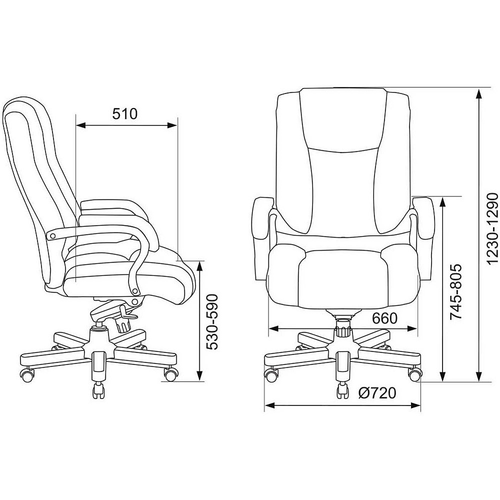 Кресло для руководителя Бюрократ "T-9925WALNUT", кожа, дерево, черный - 5