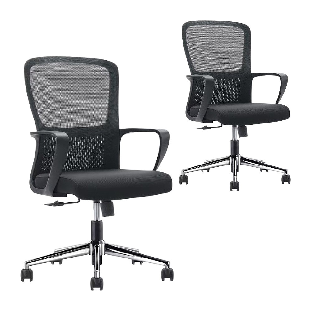 Кресло для персонала SitZone U-069B, сетка, ткань, черный, 2 шт/упак, -30%