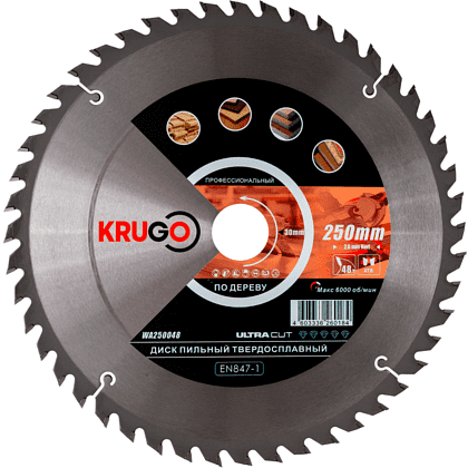 Диск пильный Krugo, 250x30 мм, 48Т