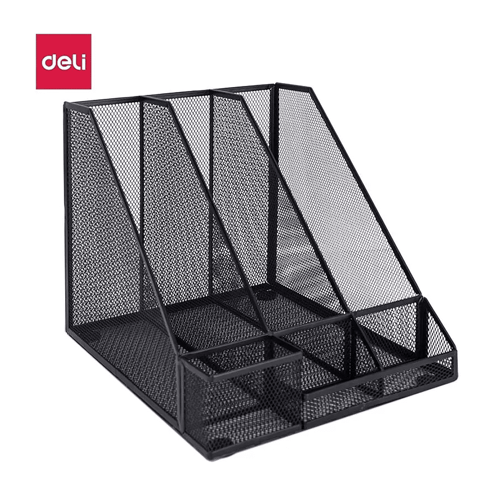 Модуль вертикальный Deli с органайзером, 3 отделения, черная сетка
