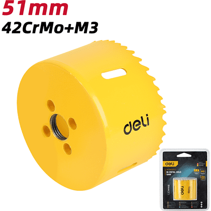 Коронка биметаллическая Deli YS EDH-SKK051-E1, 51 х 38 мм, М14 - 2