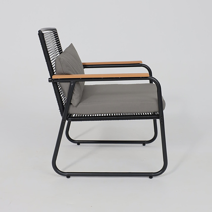 Комплект мебели садовой AksHome GARDENIA (кресло  2 шт, диван 1 шт, стол 1 шт), черный - 33