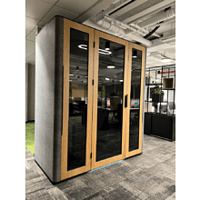 Акустическая кабина двухместная Capsula DUO NEW Comfort, глухая стенка, тёмный войлок