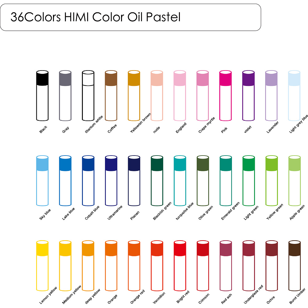 Пастель масляная "Himi Miya", 36 цветов - 6