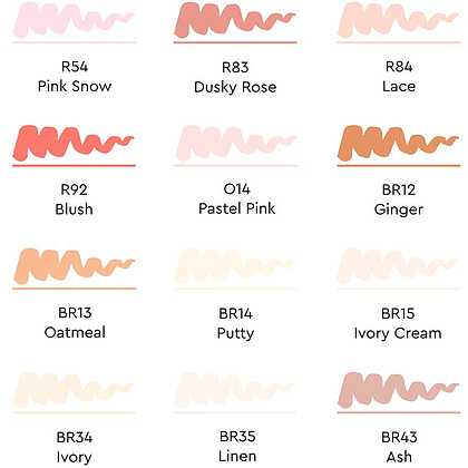 Набор маркеров перманентных двусторонних "Sketchmarker BRUSH Skin Set", 12 шт. - 3