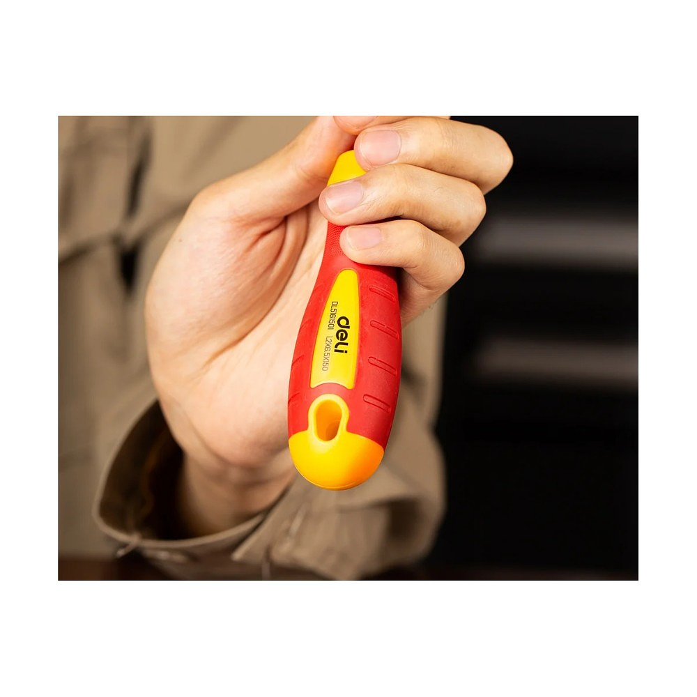 Отвертка диэлектрическая Deli YS EDL5161501, SL6,5х150 мм, желтый, красный - 5