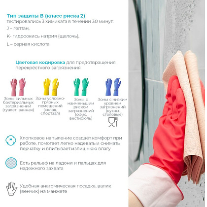 Перчатки латексные HQ Profiline, р-р M, с х/б покрытием, желтый - 10