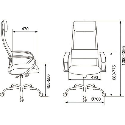 Кресло руководителя "Бюрократ CH-607SL TW-01 Neo Black", сетчатая ткань, хром, черный - 13