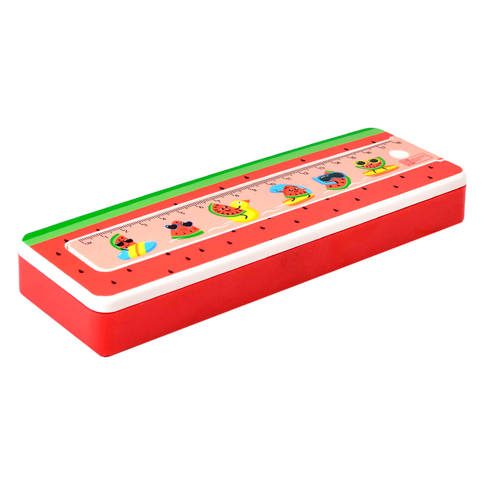 Пенал "Арбузы на отдыхе" с линейкой, 1 отделение - 3