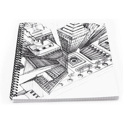 Тетрадь "New day. Дизайн 2", А4, 96 листов, клетка, спираль сбоку, белый, черный - 4