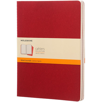 Блокнот "Cahier Journal Xlarge", А4, 190x250 мм, 60 л, 3 шт, клюквенный