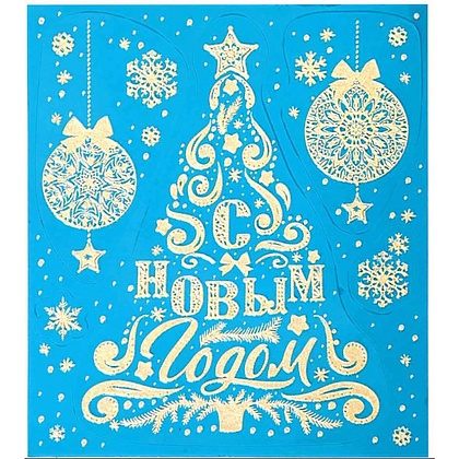 Наклейка декоративная на стекло "Снежная елочка"