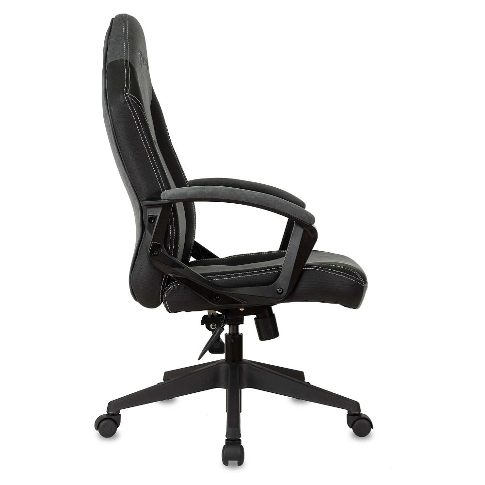 Кресло игровое Бюрократ "Zombie Hero", ткань, экокожа, пластик, серый - 3