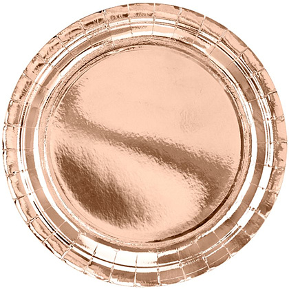 Тарелка бумажная "TPP36-019R", 23 см, 6 шт, розовое золото